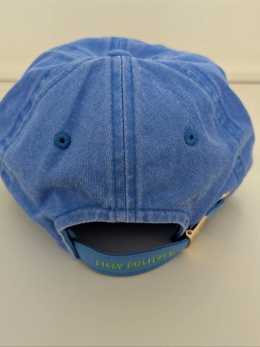 NWT! Lilly Pulitzer Chambray Logo Hat In Oceanfront Blue